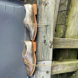 Wanted brand Metallic Loafers. Festive for the Holidays.. Fabulous detailing